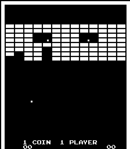 Super Breakout Arcade Screenshot: Game attract mode.