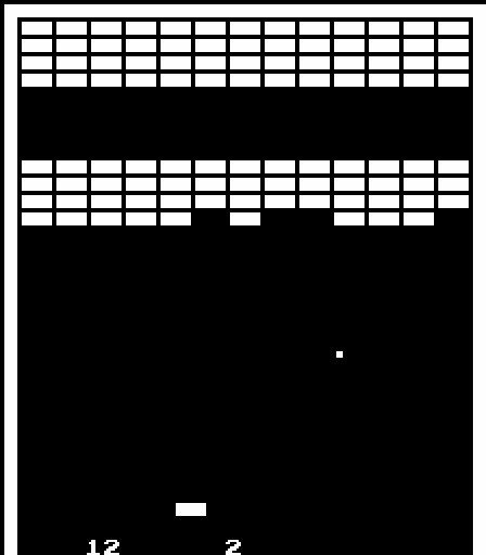 Super Breakout Arcade Screenshot: Game start.