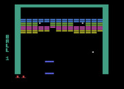 Super Breakout for Atari 8-bit - Beginning a game of cavity breakout.