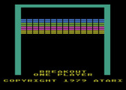 Super Breakout for Atari 8-bit - Starting screen.