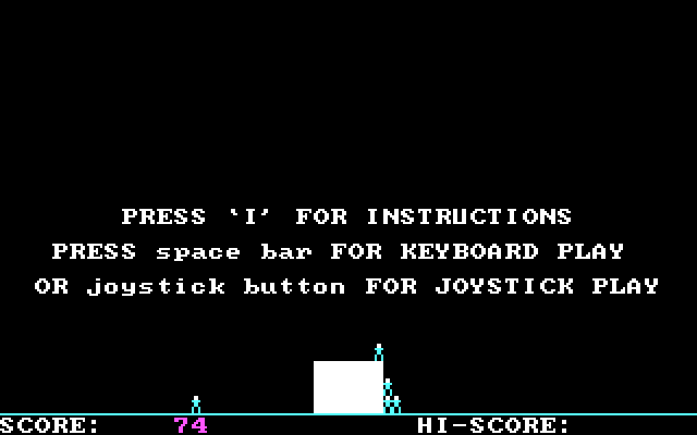 Paratrooper IBM PC/Compatibles Screenshot: Game over.