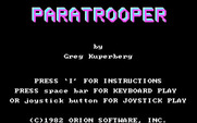 Paratrooper for IBM PC/Compatibles - Title screen.