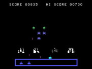 TI Invaders for TI-99/4A - The invaders move faster when there are only a few left.