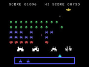 TI Invaders for TI-99/4A - Shoot the saucer for bonus points.