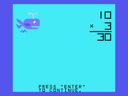 Milliken Math Sequences: Multiplication for TI-99/4A - An animated whale after a correct response.