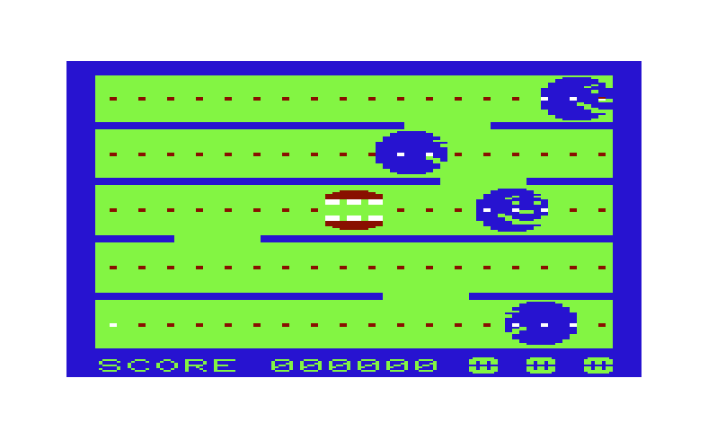 Jawbreaker II Commodore VIC-20 Screenshot: Game start.