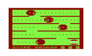 Jawbreaker II for Commodore VIC-20 - The flashing white dots in the corners allow you to temporarily chase the faces...