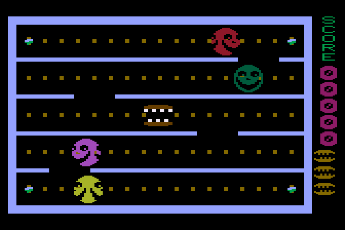 Jawbreaker II Atari 8-bit Screenshot: Game start.