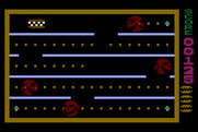 Jawbreaker II for Atari 8-bit - You can eat the faces when they are colored red.
