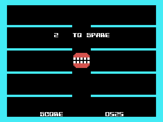 Jawbreaker II TI-99/4A Screenshot: Two lives left...