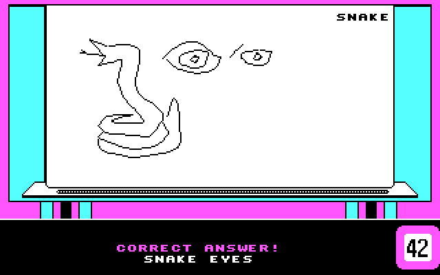 Win, Lose or Draw: Second Edition IBM PC/Compatibles Screenshot: A correct answer!