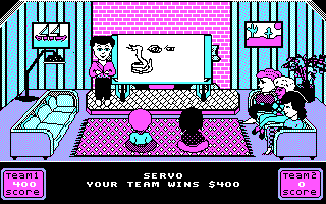 Win, Lose or Draw: Second Edition IBM PC/Compatibles Screenshot: Team 1 earned $400.