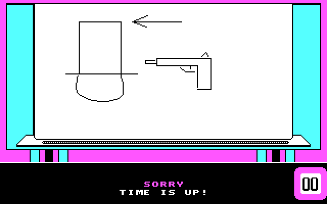 Win, Lose or Draw: Second Edition IBM PC/Compatibles Screenshot: Drat, out of time!