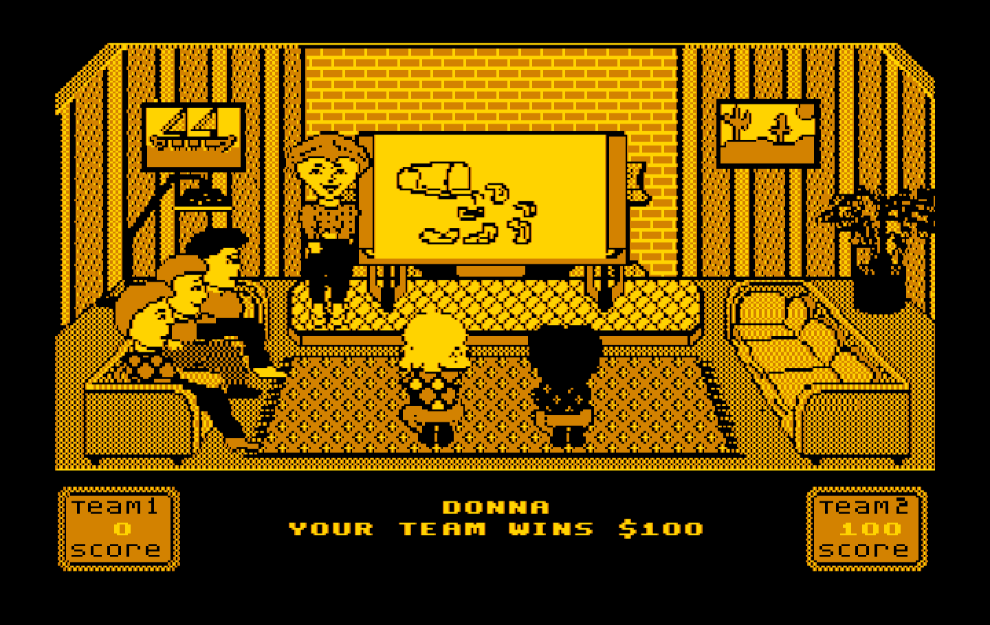 Win, Lose or Draw: Second Edition IBM PC/Compatibles Screenshot: Team 2 answers correctly!