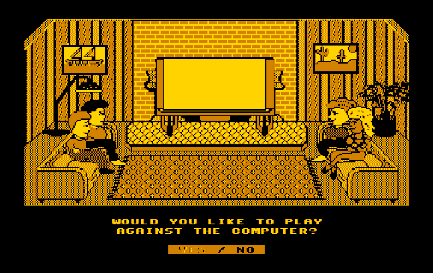 Win, Lose or Draw: Second Edition IBM PC/Compatibles Screenshot: Play against the computer?