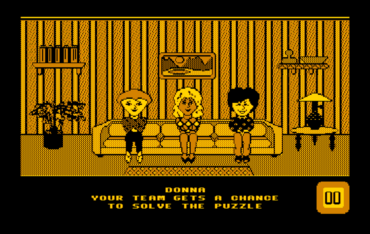 Win, Lose or Draw: Second Edition IBM PC/Compatibles Screenshot: The opposing team gets a chance to solve the puzzle.
