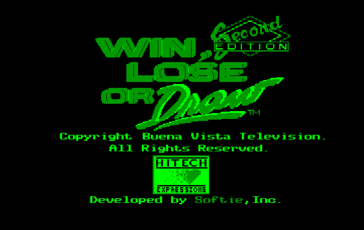 Win, Lose or Draw: Second Edition IBM PC/Compatibles Screenshot: Title screen.