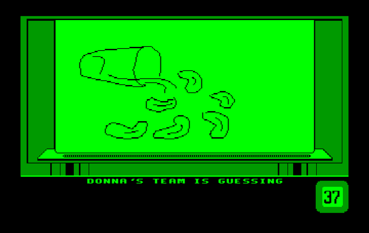 Win, Lose or Draw: Second Edition IBM PC/Compatibles Screenshot: The computer team is guessing...
