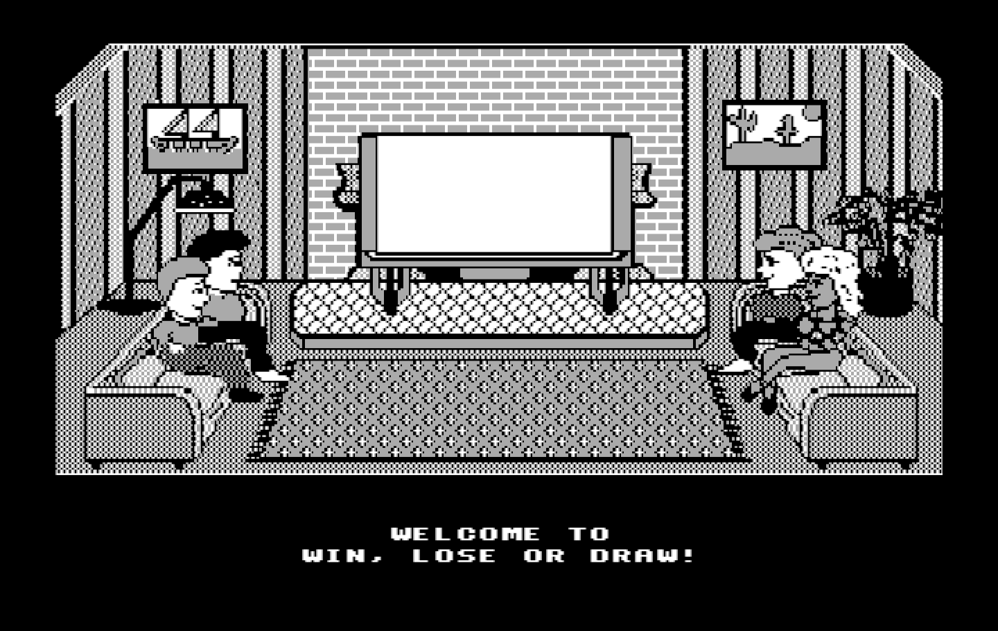 Win, Lose or Draw: Second Edition IBM PC/Compatibles Screenshot: Welcome to Win, Lose or Draw!
