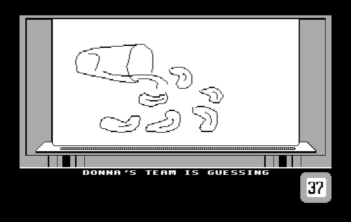 Win, Lose or Draw: Second Edition IBM PC/Compatibles Screenshot: The computer team is guessing...