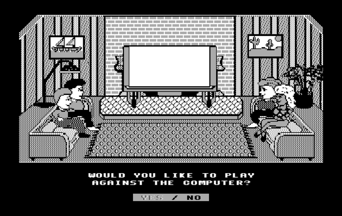 Win, Lose or Draw: Second Edition IBM PC/Compatibles Screenshot: Play against the computer?