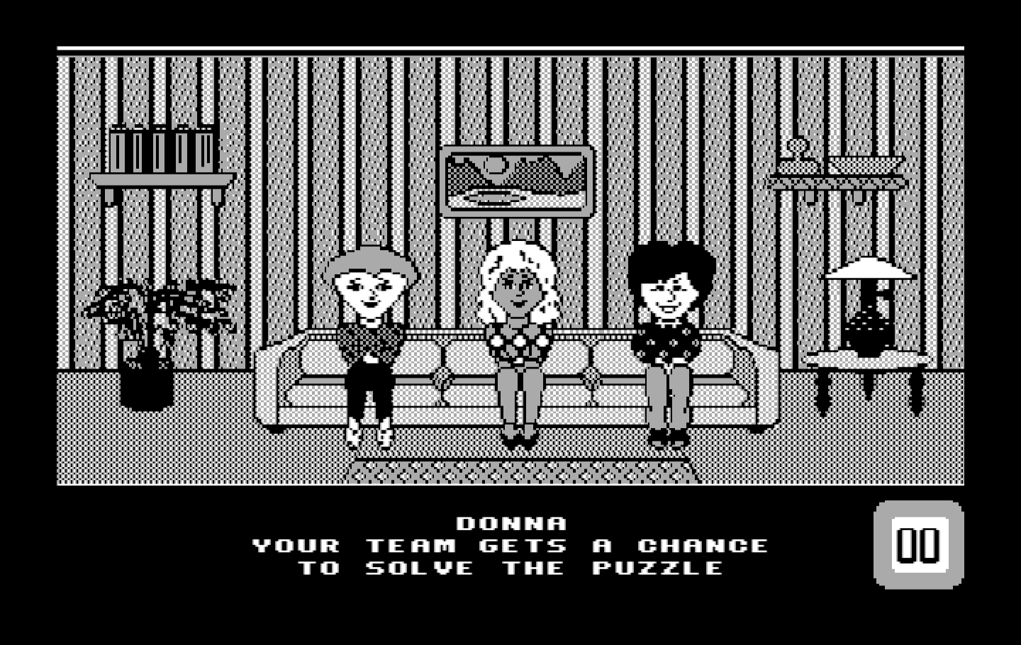 Win, Lose or Draw: Second Edition IBM PC/Compatibles Screenshot: The opposing team gets a chance to solve the puzzle.