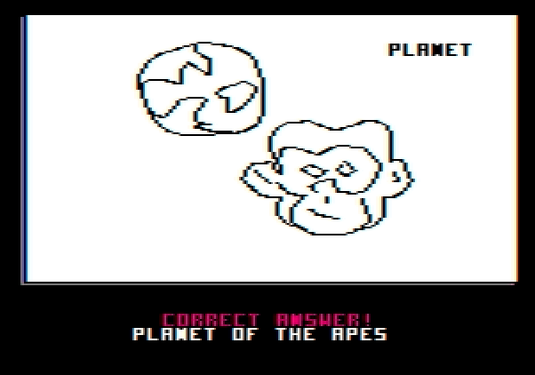Win, Lose or Draw: Second Edition Apple II Screenshot: A correct answer!