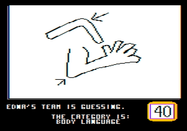 Win, Lose or Draw: Second Edition Apple II Screenshot: The computer team is guessing...
