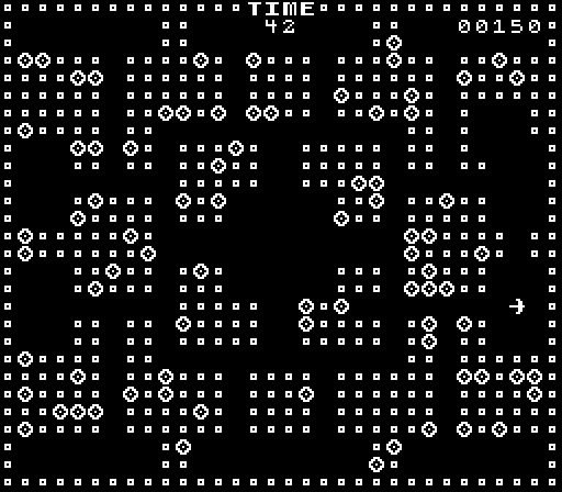 Blasto Arcade Screenshot: Starting with a full mine field.