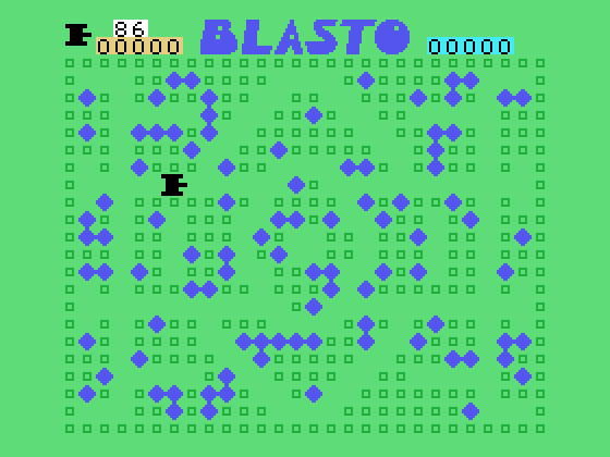 Blasto TI-99/4A Screenshot: Starting a one player game.