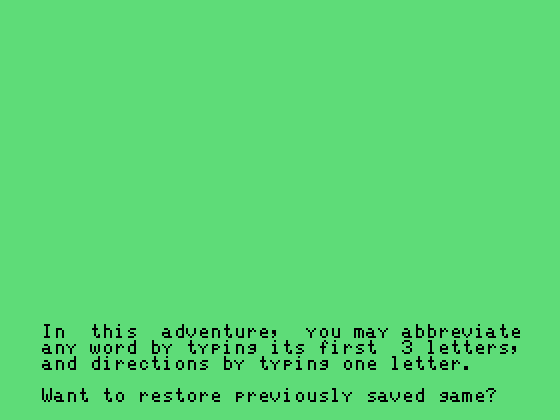Pirate Adventure TI-99/4A Screenshot: About this adventure.