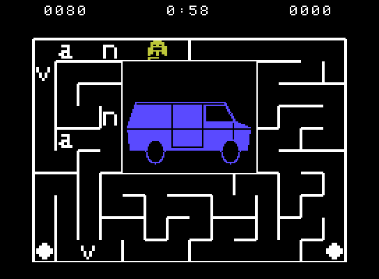 Alphabet Zoo ColecoVision Screenshot: A van...this one's easy!