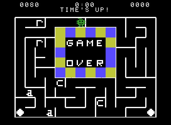 Alphabet Zoo ColecoVision Screenshot: Game over.