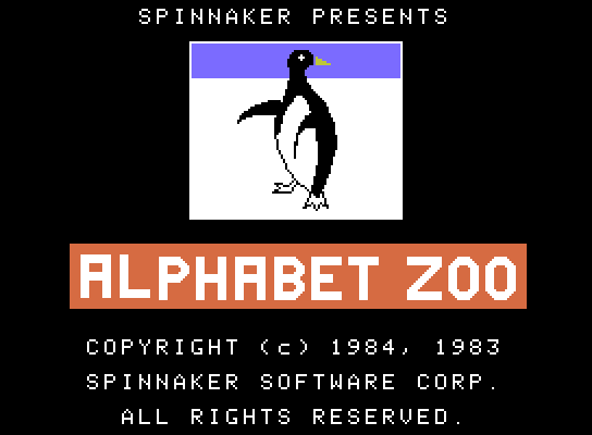 Alphabet Zoo ColecoVision Screenshot: Title screen.