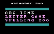 Alphabet Zoo for IBM PC/Compatibles - The main menu.