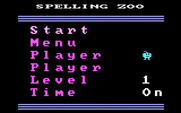 Alphabet Zoo for IBM PC/Compatibles - The spelling zoo menu.