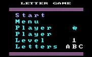 Alphabet Zoo for IBM PC/Compatibles - The letter game menu.