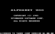 Alphabet Zoo for IBM PC/Compatibles - Title screen 1 (Tandy licensed version).
