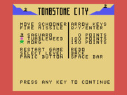 Tombstone City: 21st Century for TI-99/4A - Game help screen.