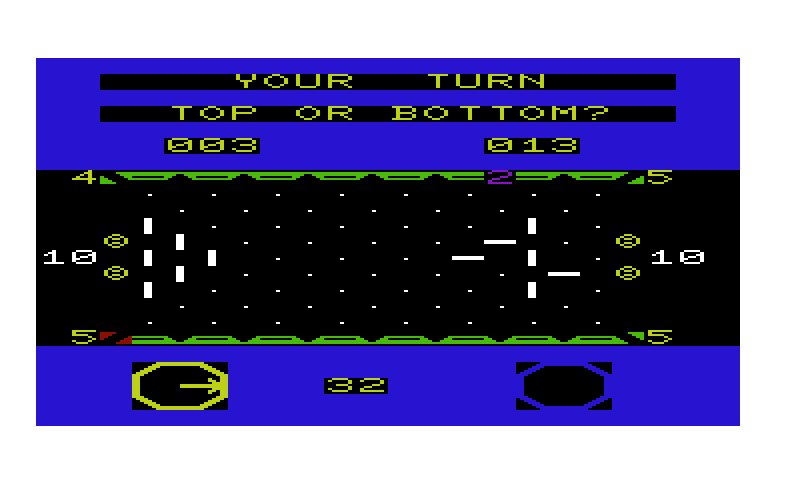 Ricochet Commodore VIC-20 Screenshot: Player's turn...