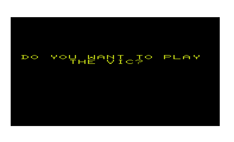 Ricochet Commodore VIC-20 Screenshot: Do you want to play against the computer?