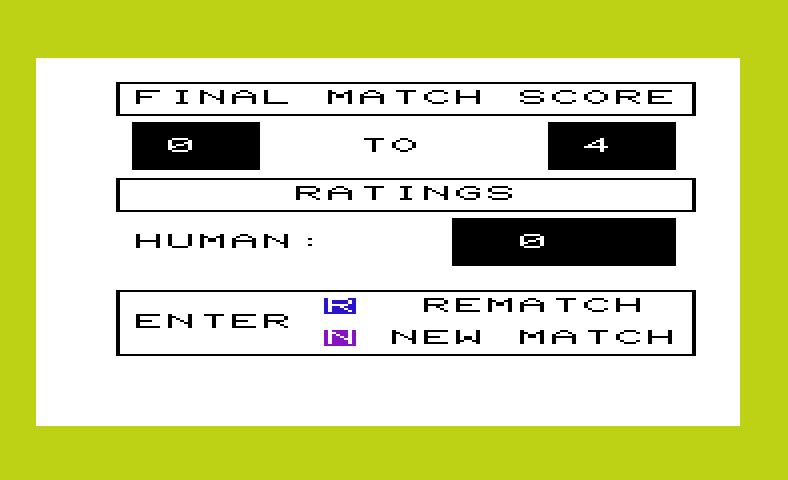 Ricochet Commodore VIC-20 Screenshot: The final score...