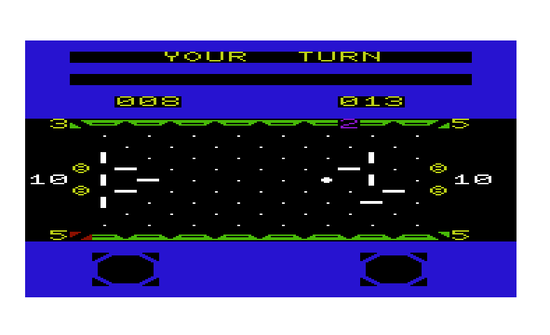Ricochet Commodore VIC-20 Screenshot: The ball ricochets around the screen.