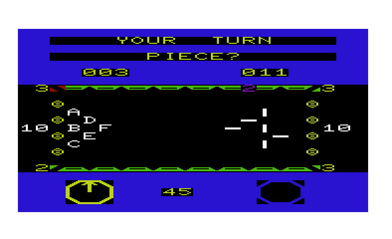 Ricochet Commodore VIC-20 Screenshot: Player moving game pieces...