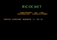 Ricochet for Atari 8-bit - Title screen.