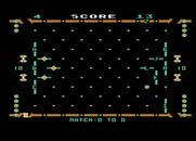 Ricochet for Atari 8-bit - The ball ricochets around the playfield.