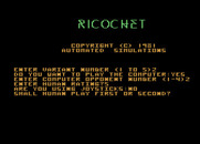 Ricochet for Atari 8-bit - Setting some game options.