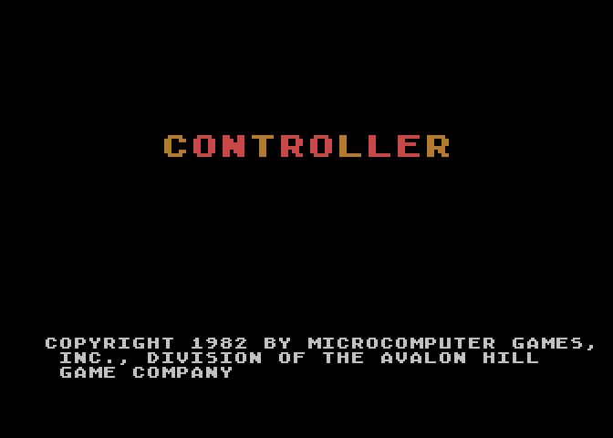 Controller Atari 8-bit Screenshot: Title screen.