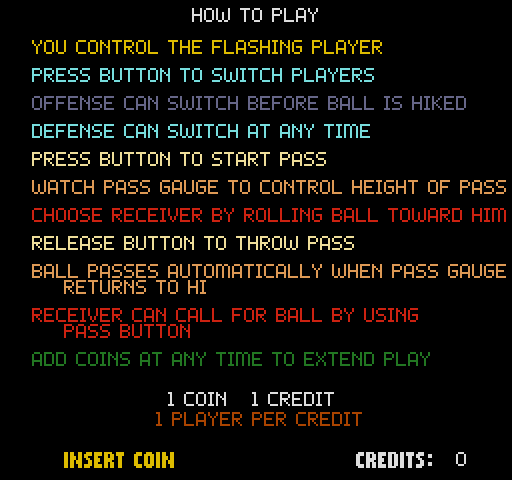 Street Football Arcade Screenshot: Game instructions.