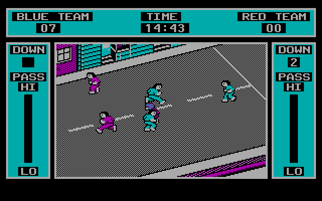 Street Football IBM PC/Compatibles Screenshot: Attempting to tackle a player...